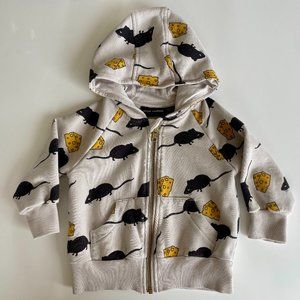 Mini Rodini Mouse Zip Hoodie 18M